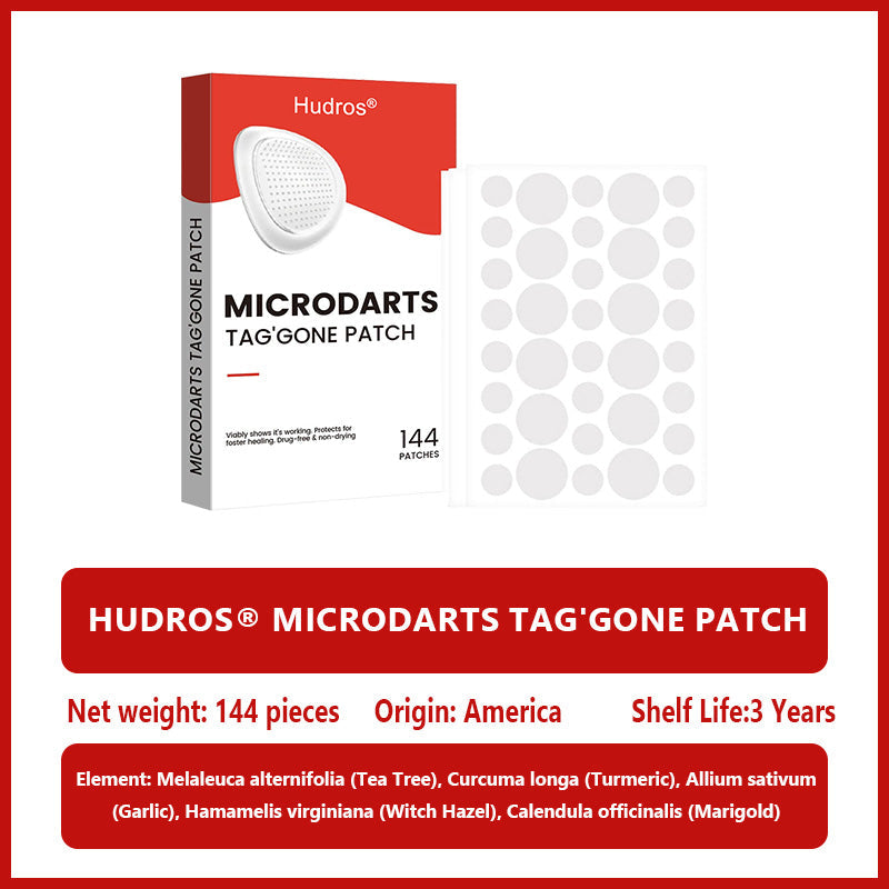 70%📌Hudros® 2-in-1 Microneedle & Hydrocolloid Patch | Raised Moles,Acne,  Flat Warts & Skin Tags Remover | Improves Wrinkles, Scars & Blemishes | Invisible Star Pimple Patches for Face & Body | 144 Count