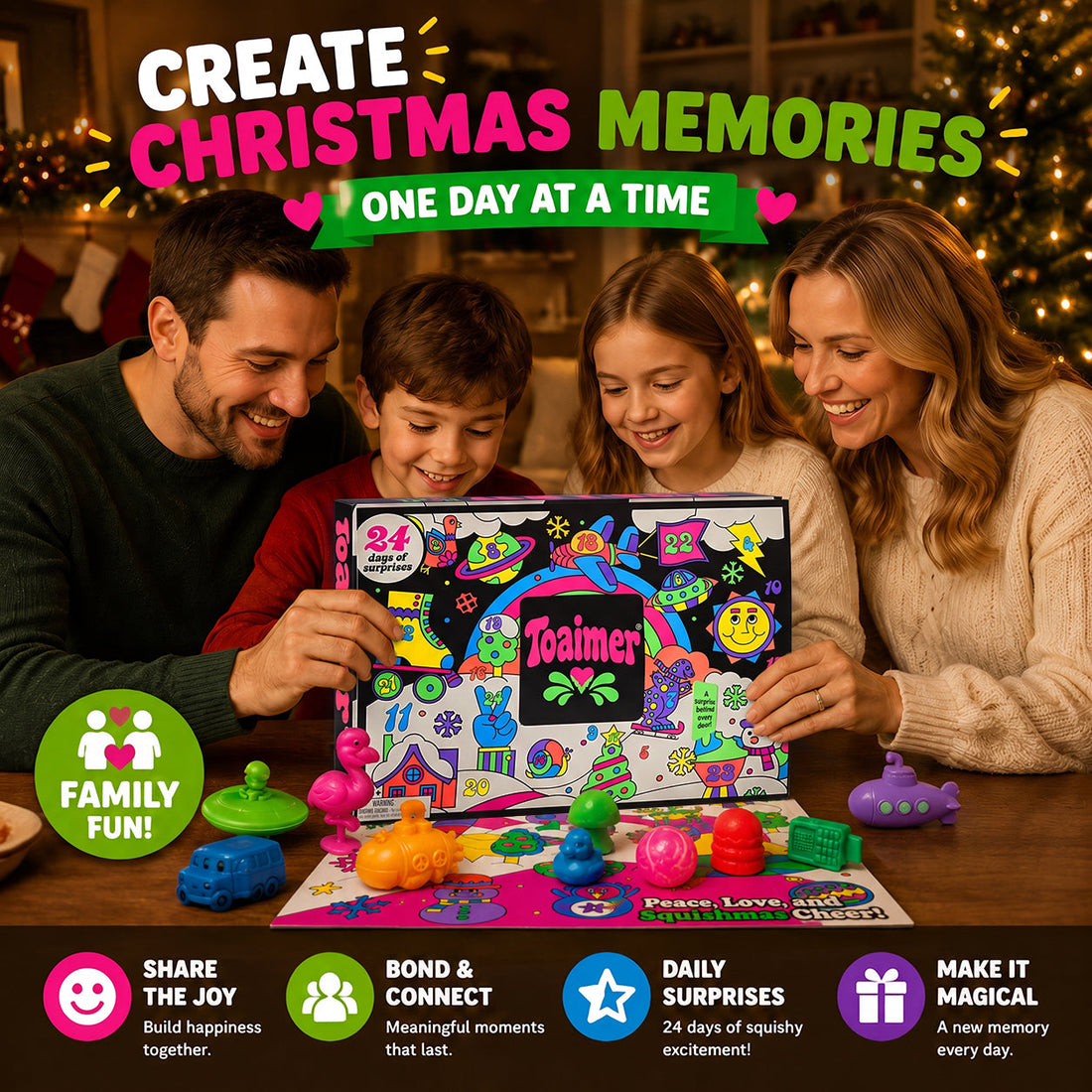 💥Last day 50% off丨Toaimer® Christmas Squishy Advent Calendar – 24 Days of Festive Surprises 🎄