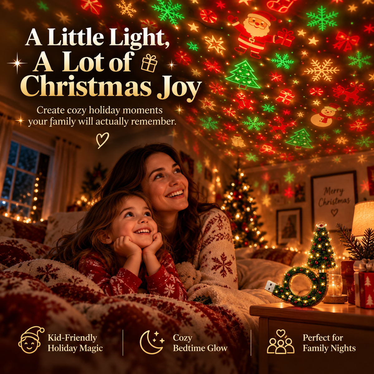 💥Last day 50% off 丨REBYIPO® Turn Any Room Into Christmas Magic | USB Projection Light with 6+ Festive Designs🎄