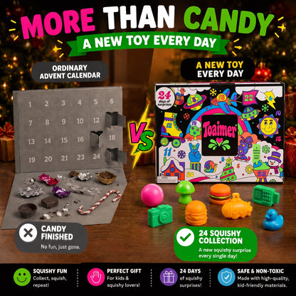 💥Last day 50% off丨Toaimer® Christmas Squishy Advent Calendar – 24 Days of Festive Surprises 🎄